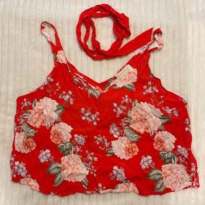 Forever 21+ Red Floral Blouse